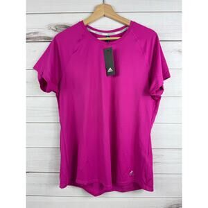 Adidas Golf Fuchsia Knit‎ Short Sleeve T-Shirt UPF 50 NWT Size XL